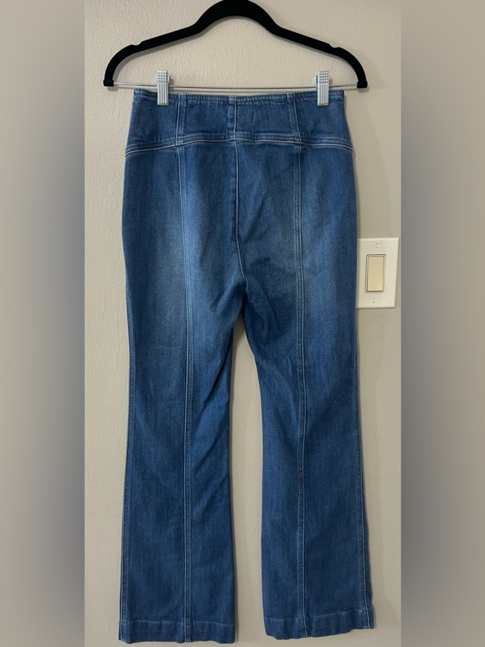 Pilcro Anthropologie High Rise Flare Jeans Button Front Sailor Wide Leg Size 27 - Picture 6 of 14